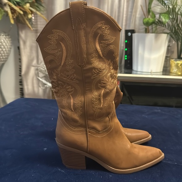 Sun + Stone Shoes - Sun & Stone Tan Cowboy Boots